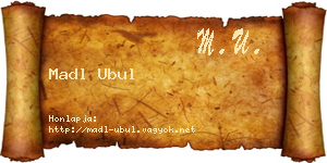 Madl Ubul névjegykártya